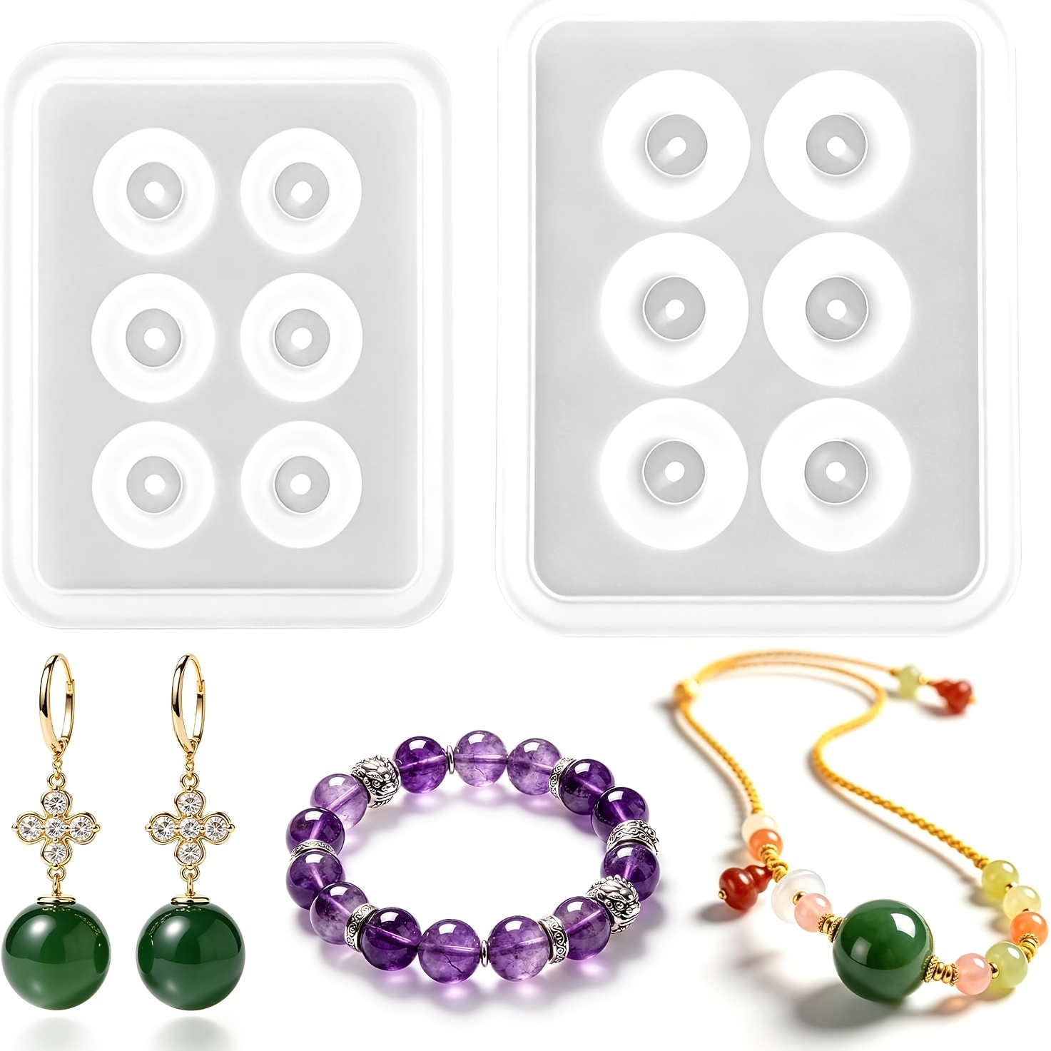 Resin Jewelry Kit - Due Stampi in Silicone Perforati a